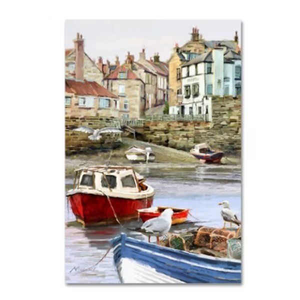 The Macneil Studio 'Seagull Harbour' Canvas Art, 16x24, Trademark Fine Art, Mfr#: ALI09670-C1624GG